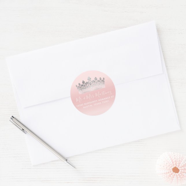 Light Pink Silver Return Address Envelope Seals (Envelope)