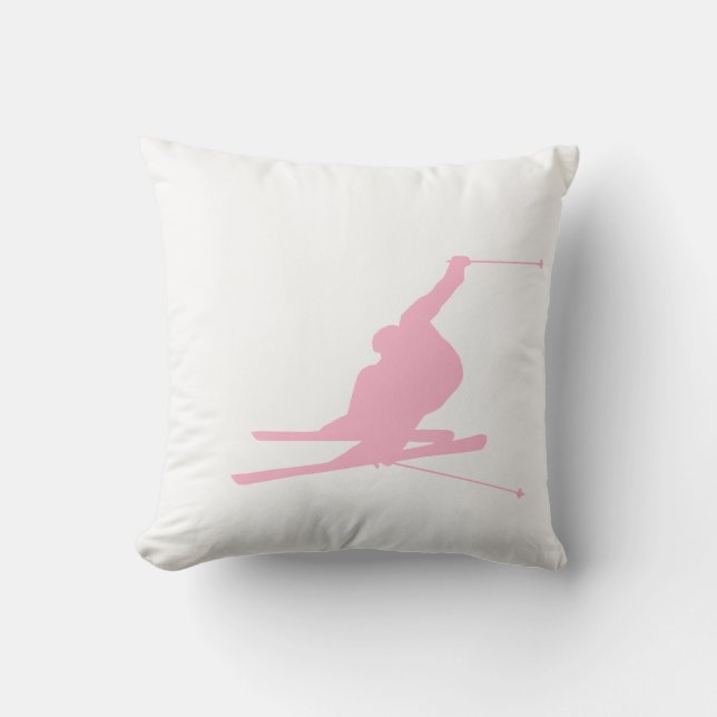 Light Pink Snow Skiing Cushion (Front)
