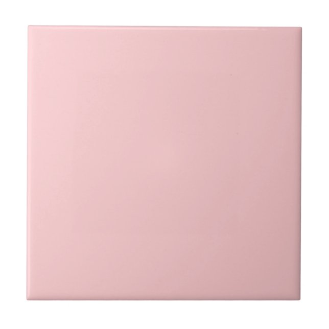 Light Pink Solid Colour Modern Elegant Chic Ceramic Tile (Front)