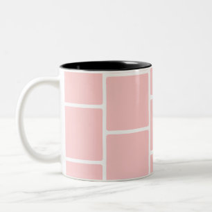Light Pink Square Bricks Two-Tone Coffee Mug