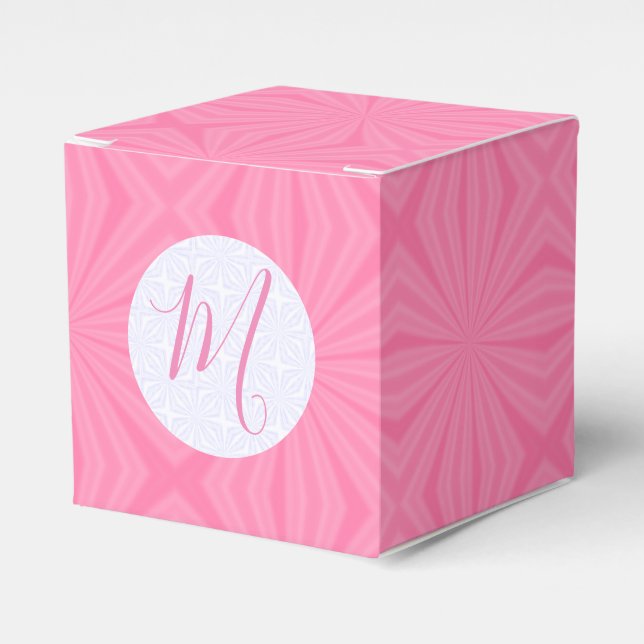 Light Pink Squiggly Squares Favour Box (Front Side)