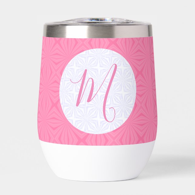 Light Pink Squiggly Squares Personalised Initial (Front)