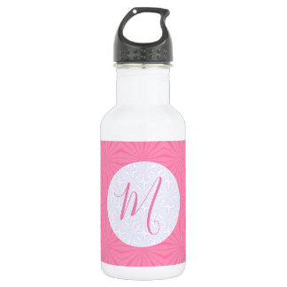 Light Pink Squiggly Squares Personalised Initial 532 Ml Water Bottle