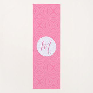 Light Pink Squiggly Squares Personalised Initial Yoga Mat