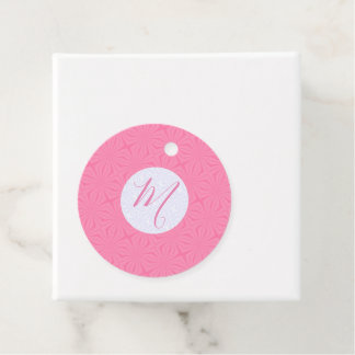Light Pink Squiggly Squares Personalised Party Favour Tags