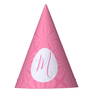 Light Pink Squiggly Squares Personalised Party Hat