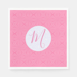 Light Pink Squiggly Squares Personalised Party Napkin