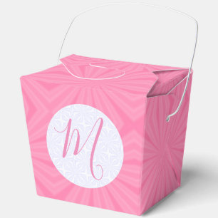 Light Pink Squiggly Squares Personalised Take Out Favour Box