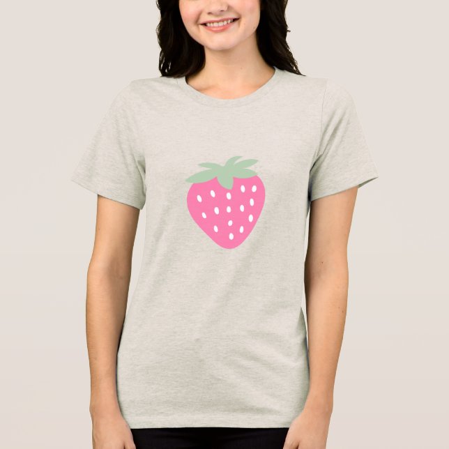 Light pink strawberry Tri-Blend shirt (Front)