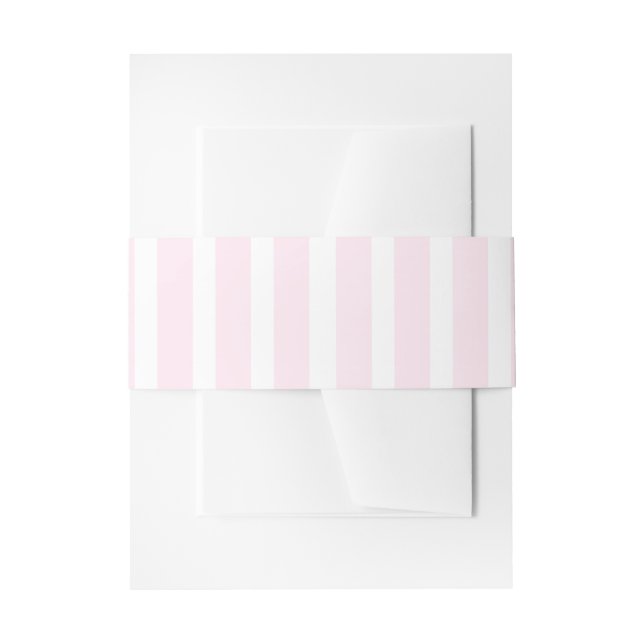 Light Pink Striped Invitation Belly Band (Front Example)