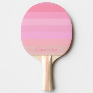Light Pink Stripes Personalized Ping Pong Paddle