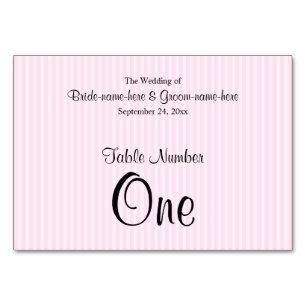 Light Pink Stripes Wedding Table Number