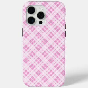 Light pink tartan Christmas holidays pattern iPhone 15 Pro Max Case