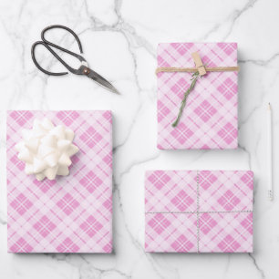 Light pink tartan Christmas holidays pattern Wrapping Paper Sheet