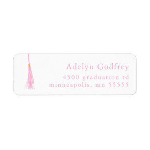 Light Pink Tassel Graduation Return Address Label
