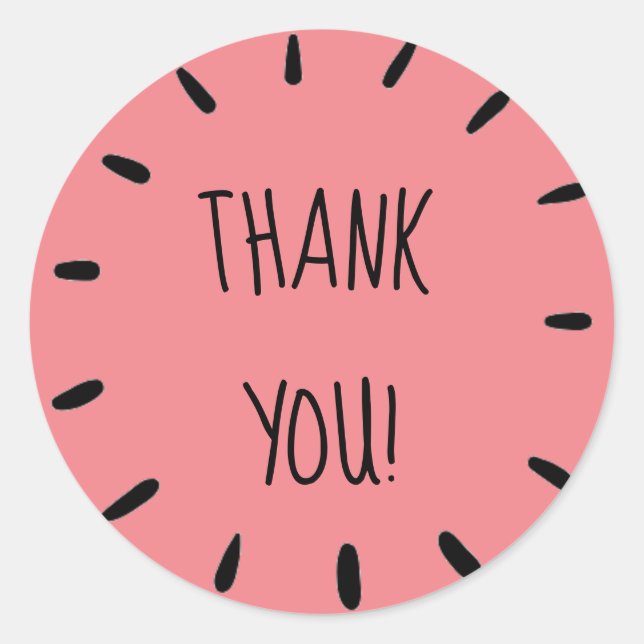 Light Pink "Thank You" Sticker Sheet (Front)
