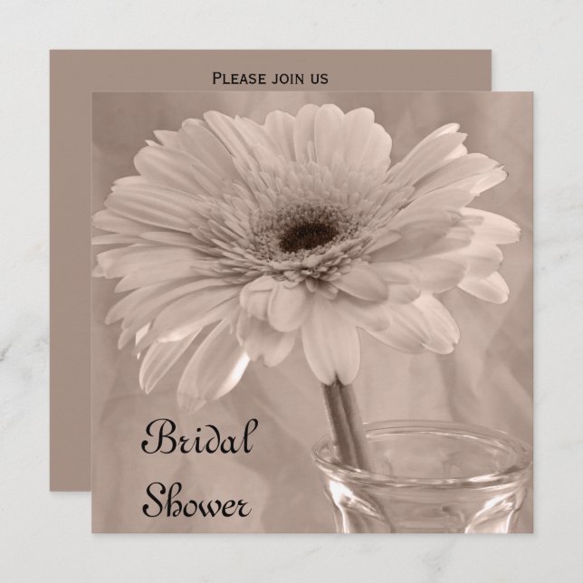 Light Pink Tinted Daisy Bridal Shower Invitation (Front/Back)