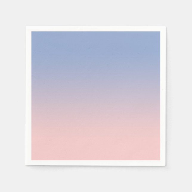Light Pink to Blue Ombre Cocktail Paper Napkins (Front)
