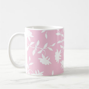Light Pink Tropical Floral Pattern Coffee Mug