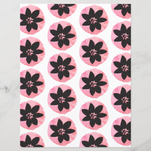 Light Pink Tropical Flower Pattern Scrapbook Paper