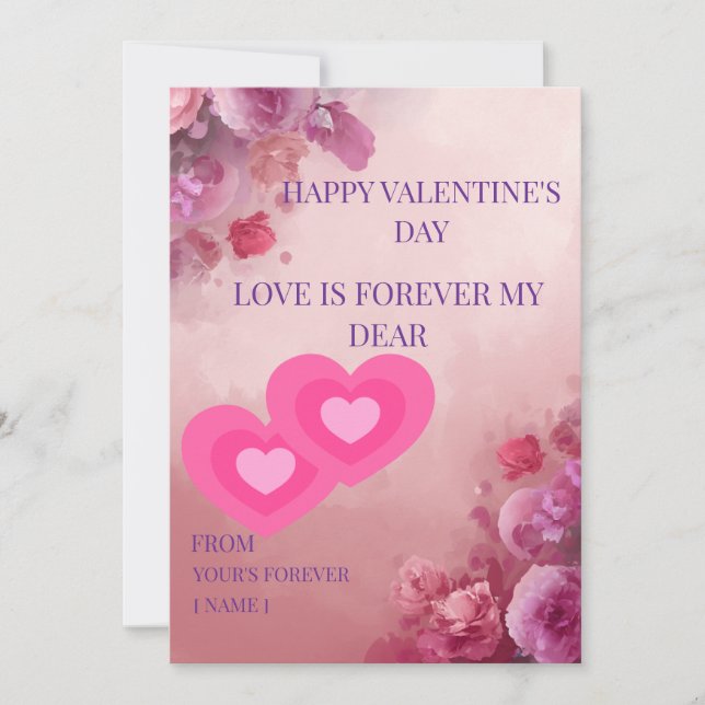 Light Pink Valentine’s Day Card | Elegant Romantic (Front)