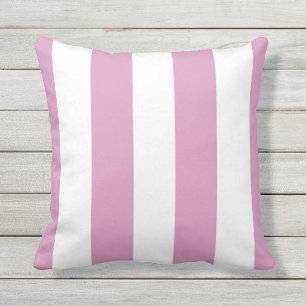 Light Pink Vertical Stripes Outdoor Throw Pillow