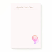 Light Pink Vintage Hot Air Balloon Stationary