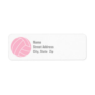 Light Pink Volleyball Return Address Label