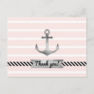 Light Pink Watercolor Anchor Personalised Text Postcard