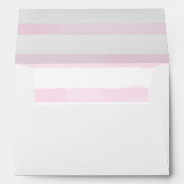Light Pink Watercolor Striped Liner Envelope (Back (Bottom))