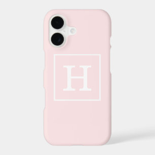Light Pink White Framed Initial Monogram