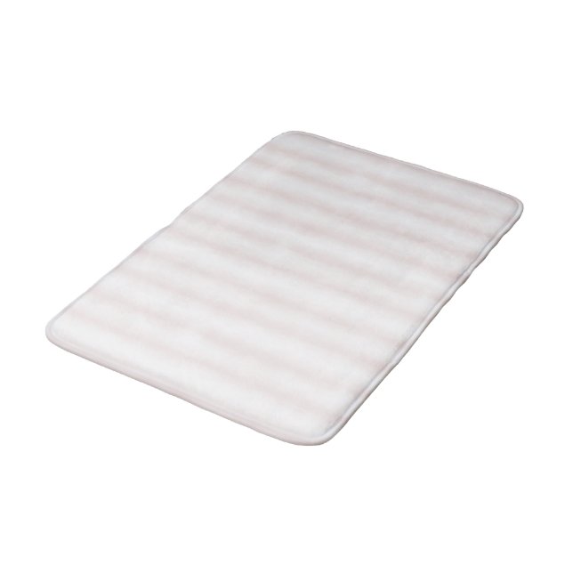 Light Pink White Stripes Bath Mat (Angled)