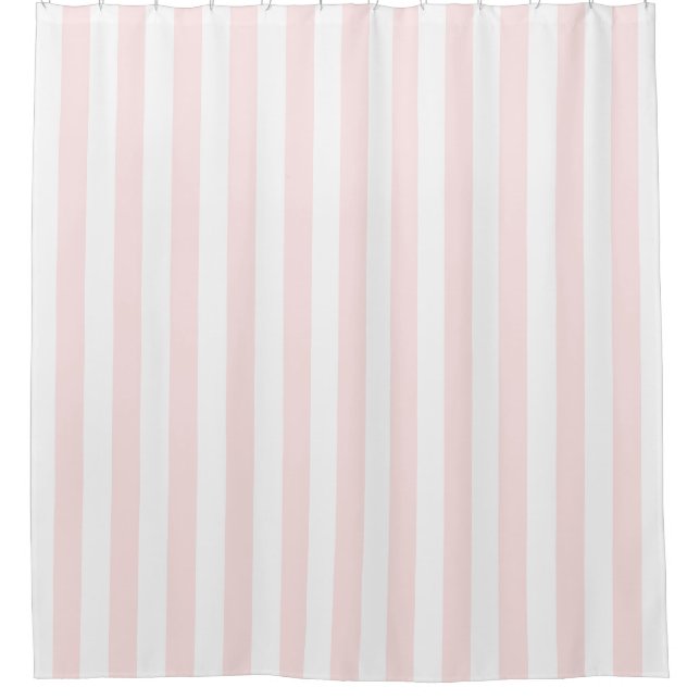 Light Pink White Vertical Stripe NL #0 Shower Curtain (Front)