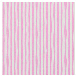 Light Pink & White Wonky Stripes Fabric