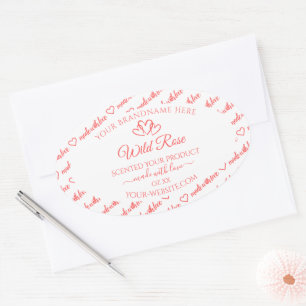 Light Pink White Words Cloud Product Labels Hearts