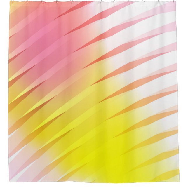 Light Pink, Yellow layout with flat lines. Blurred Shower Curtain (Front)