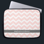 Light Pink Zig Zag Chevrons Pattern Laptop Sleeve<br><div class="desc">Personalise this stylish laptop sleeve with your name,  initials,  monogram or text of your choice.</div>