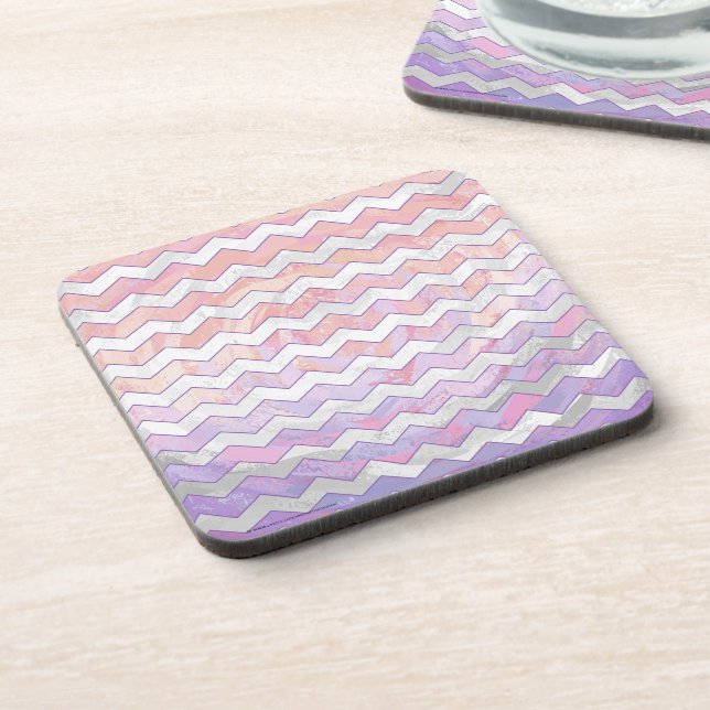 Light Pink Zig Zag Pattern Coaster (Left Side)