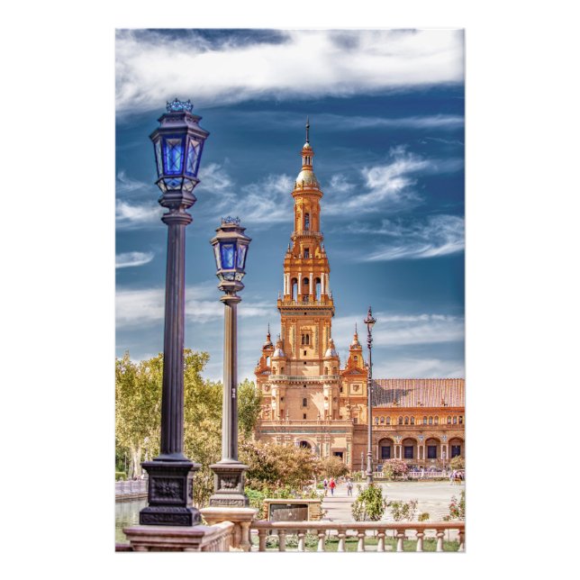 Light Posts at Plaza de Espana Photo Print (Front)
