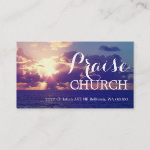 Light Praise Church Religion Christian Pastor Business Card