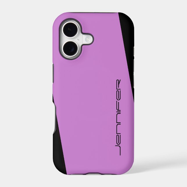Light Purple and Black Simple Minimalist with Name (Back)