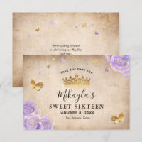 Light Purple and Gold Rose Parchment Elegant