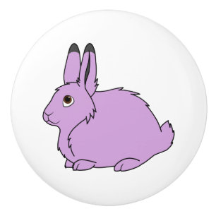 Light Purple Arctic Hare Ceramic Knob