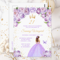 Light Purple Brown Hair Princess Birthday Party