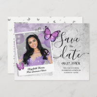 Light Purple Butterfly Photo Save the Date