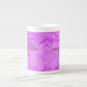 Light Purple Camouflage Bone China Mug