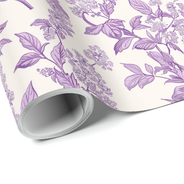 Light Purple Chinoiserie Decoupage Wrapping Paper (Roll Corner)