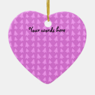 Light purple christmas tree pattern ceramic ornament