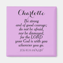Light Purple Courage Bible Verse Custom Name