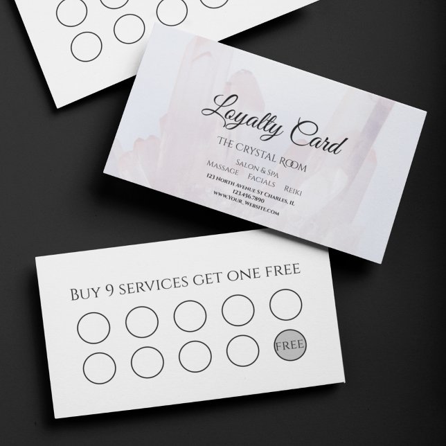 Light Purple Crystals Salon Spa  Loyalty Card (Creator Uploaded)